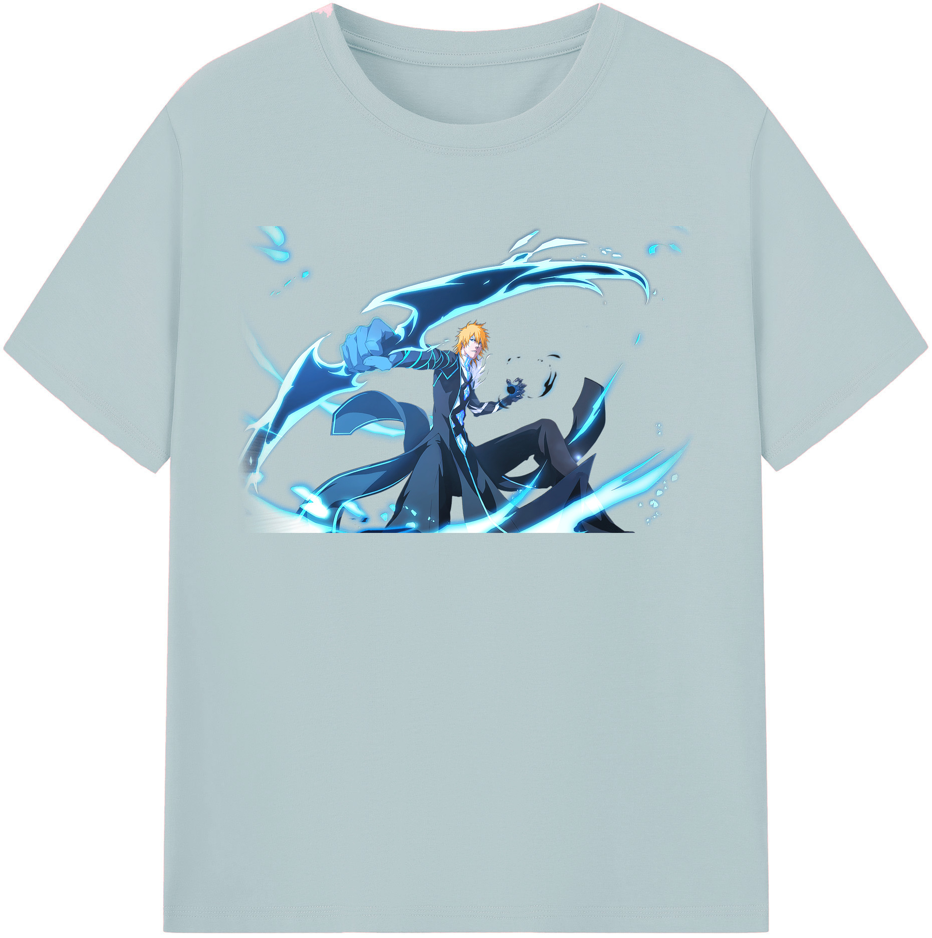 （画像用） ブリーチ 黒崎一護（くろさき いちご）BLEACH Kurosaki Ichigo 綿100％半袖Tシャツ（フロントプリント）